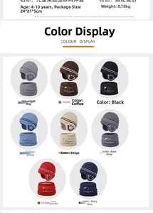 Close-up of children's winter knit beanie and neck warmer set in eight assorted colors