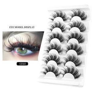 6 pairs of 8D faux mink false eyelashes in style CD22 with natural thick volume effect
