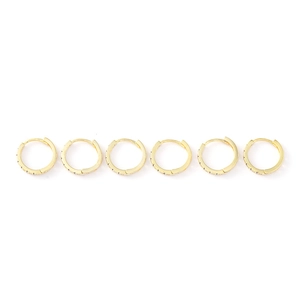 Three pairs of elegant gold-plated geometric C-shape hoop earrings with micro zircons