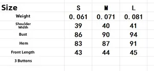 Size guide for ethnic tie-front vest showing shoulder, bust, and length in S, M, L