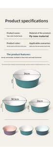 Size comparison and specifications of matte dual-color washbasins in various diameters