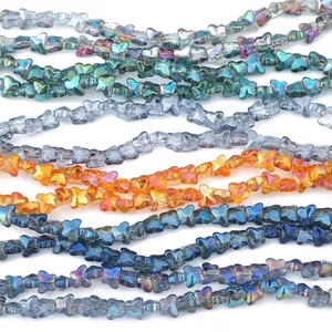 Bunte schillernde Schmetterling Glasperlen für handgefertigten DIY Schmuck Halsketten