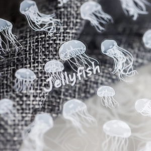 White Jellyfish Nail Art Stickers Ultra Thin Adhesive Transparent Japanese Style DIY Manicure Decoration Novelty