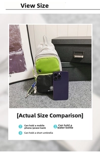 Waterproof cross-body chest bag with smart phone size comparison for outdoor sports