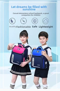 Ergonomic kids school bag with reflective safety strips and padded shoulder straps