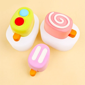 Three-piece popsicle silicone mold set for DIY candles, soap and chocolate making