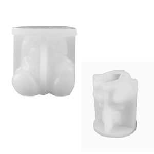 3D bear silicone mold for candles and plaster crafts featuring a cute bear with hat