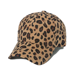 Cappello Da Baseball Leopardato Da Donna In Velluto A Coste Fibbia In Metallo Regolabile Visiera Curva Moda Casual Autunno Inverno