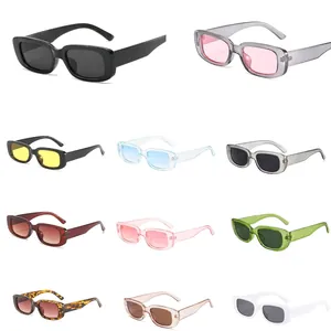 Retro Rectangle Sunglasses Vintage Small Frame UV400 Fashion Eyewear Unisex Streetwear Travel Outdoor Summer Accessory