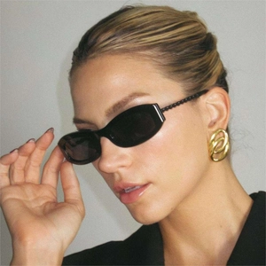 Chic 18k gold plated stainless steel O-shaped double hoop earrings for women