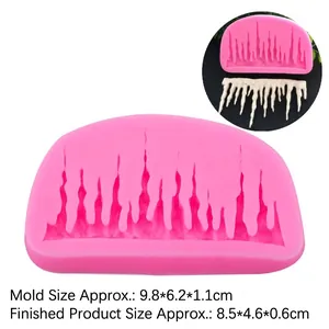 Icicle pattern fondant silicone mold in pink for DIY cake decoration and sugarcraft art