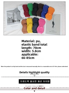 Elastic waist belts in 12 colors with PU leather bow buckles and high stretch bands