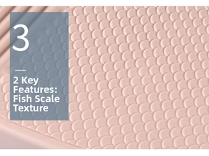 Macro detail of the pink thickened washboard showing non-slip fish-scale friction texture
