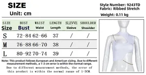 Detaillierte Größentabelle für Sommer-Crop-Top mit Kette und genauen Maßangaben