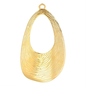 18k gold plated stainless steel geometric pendant with detailed fingerprint texture