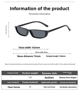 Detailed size guide showing 142mm frame width and 28mm lens height for retro sunglasses