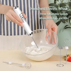 Handheld Electric Milk Frother And Hand Mixer Stainless Steel USB Rechargeable Cordless Whisk For Coffee Baking Cream