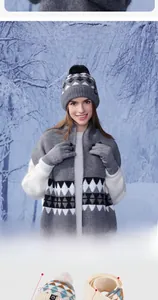 Detaillierte Größen für Winter-Strickmütze, Schal und Handschuhe Set mit 53-58cm Umfang