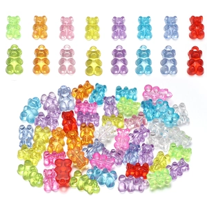 Colorful translucent resin gummy bear beads for DIY handmade bracelets and necklaces