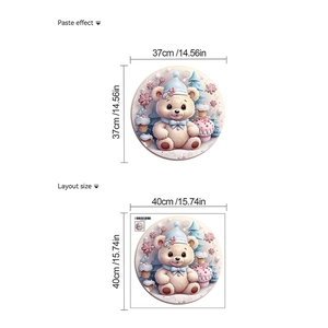 Detail showing 37cm paste effect and 40cm layout size of cartoon bear wall sticker