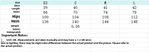 Tableau des tailles XS à L pour ensemble blazer et jupe plissée en centimètres