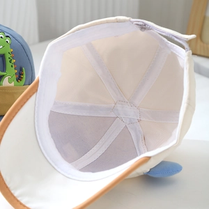 Kinder-Baseballkappe mit atmungsaktivem Mesh-Futter und süßem 3D-Dinosaurier-Aufnäher