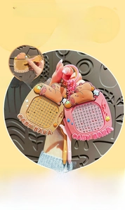 Detailed view of Capybara magnetic drawing board keychain with stylus and cute character