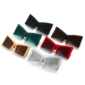 Oversized geometric cat-eye sunglasses collection in six vibrant colors for women