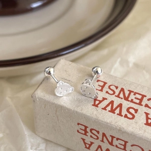 Macro shot of cloud-shaped 925 sterling silver stud earrings with safe screw backs