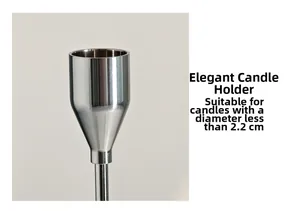 Detail of silver aluminum candle holder cup suitable for candles under 2.2cm diameter