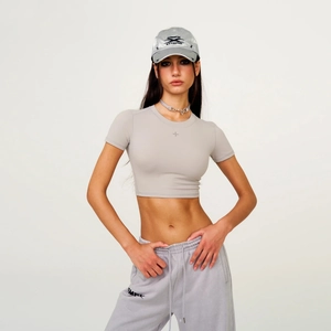 Light grey lightweight baseball cap with SMFK embroidery for outdoor athletic sports