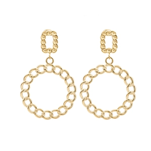 Macro detail of golden liquid lava heart earrings with irregular textured surface