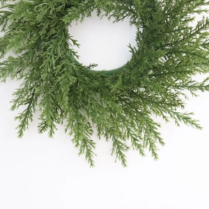 Couronne d'aiguilles de pin artificielles de 33 cm pour décorations de porte de Noël