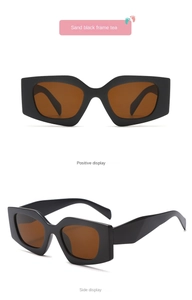 Detailed views of sand black cat eye sunglasses for kids with protective tea lenses
