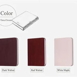 Foldable wooden book shaped LED night light in walnut and maple finishes with 3 color modes