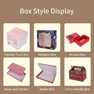 Custom Kraft and white cardstock gift boxes in various styles like drawer and windowed types