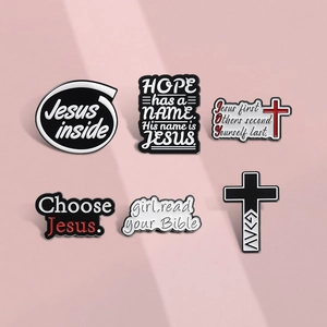 Broche En Alliage Émaillé Religieux Croix De Jésus Citations De Foi Badge Tendance Individuelle Bijoux Chrétiens Cadeau Pour Vêtements