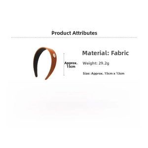 Détail du bandeau en tissu orange dimensions 15cm par 13cm avec un poids de 29,2g