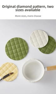 Macro detail of diamond texture on heat-resistant silicone placemats in multiple colors