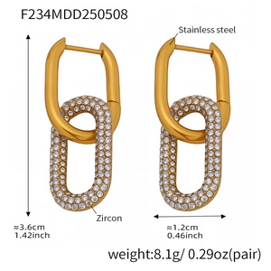 Tableau des tailles détaillé pour boucles d'oreilles en U plaquées or 18 carats