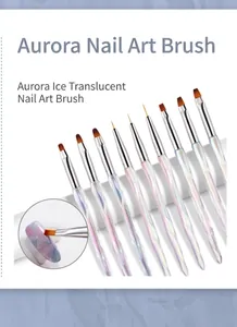 Vista macro dei pennelli per nail art Aurora Ice per pittura professionale unghie