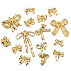Stainless Steel Bow Pendants Charms For DIY Jewelry Making Necklaces Earrings Elegant Accessories