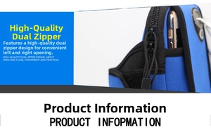 Fascia da braccio sportiva blu con doppie cerniere e foro per cavo degli auricolari