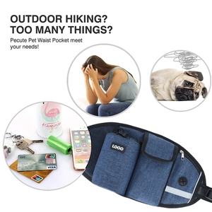 Outdoor pet waist bag with water bottle holder and storage for running and hiking
