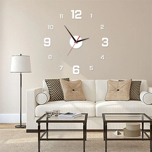 DIY minimalist acrylic silent wall clock with luminous 3D numerals for living room decor