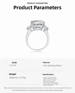 Detalles técnicos del anillo de plata 925 con circonita talla flor de hielo de 6 quilates.