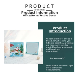 Detailed view of a 3D Christmas card featuring Santa surfing and a blank writing area