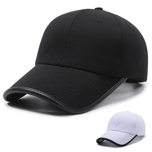 Minimalist Baseball Cap Cotton Polyester Sunshade Outdoor Sports Adjustable Metal Buckle Contrast Piping Unisex