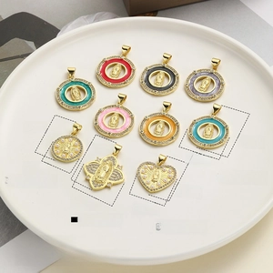 Detailed collection of Virgin Mary charms with colorful enamel and cubic zirconia stones