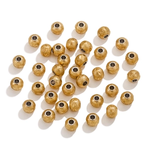 Frosted gold stainless steel beads with sandblasted texture for DIY jewelry making